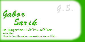 gabor sarik business card